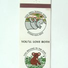 San Diego Zoo & Wild Animal Park - California 20 Strike Matchbook Match Cover CA