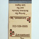 Amusement Inc. - Wauconda, Illinois 20 Strike Matchbook Cover Pin Ball Juke Box Amusement Inc. - Wauconda, Illinois 20 Strike Matchbook Cover Pin Ball Juke Box