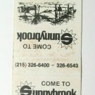 Sunnybrook - Pottstown, Pennsylvania 20 Strike Matchbook Cover Map on Back PA