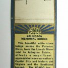 Arlington Memorial Bridge Souvenir - Virginia 20 Strike Matchbook Cover DC