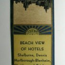 Beach View of Hotels - Atlantic City, NJ Souvenir 20 Strike Matchbook Cover