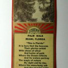 Palm Walk  Miami, Florida 20 Strike Matchbook Cover William Franklin Atwood Poem