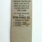 Utah Parks Co. - Cedar City, Utah  Map Utah & Arizona 20 Strike Matchbook Cover