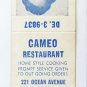 Cameo Restaurant Jersey City, NJ New Jersey 20 Strike Matchbook Cover B&W Photo