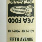 Fifth Avenue Cafe Pittsburgh, Pennsylvania Restaurant 20 Strike Matchbook Cover Fifth Avenue Cafe Pittsburgh, Pennsylvania Restaurant 20 Strike Matchbook Cover