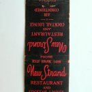 New Strand Restaurant - Red Bank, New Jersey 20 Strike Matchbook Cover NJ Lounge