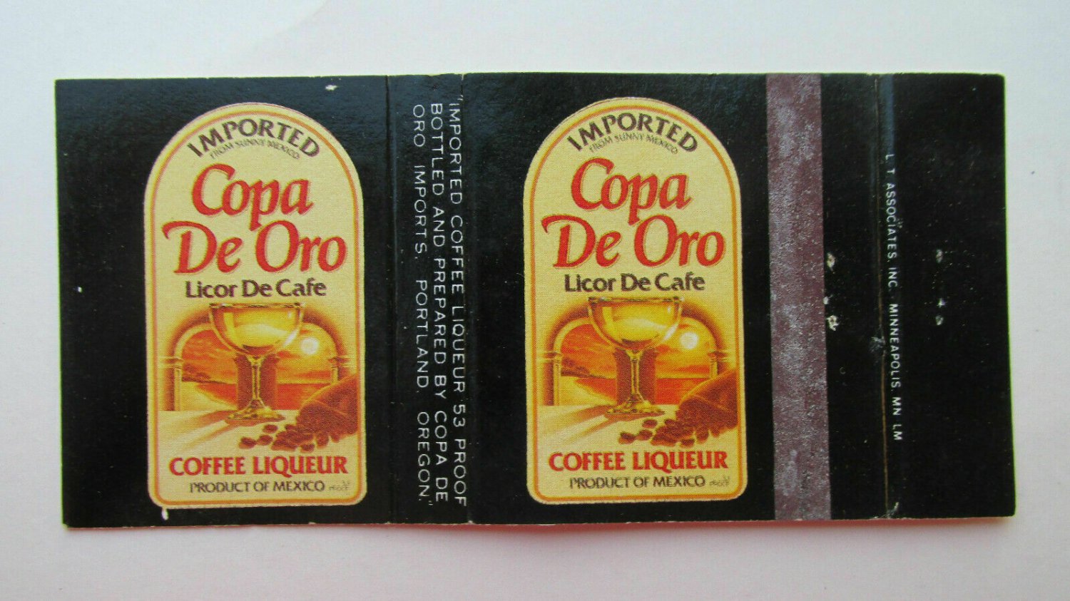 Copa De Oro Licor De Cafe - Imports Portland, Oregon 30 Strike Matchbook Cover