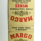 Margo Wines Pure California - Philadelphia, PA 20 Strike Matchbook Cover