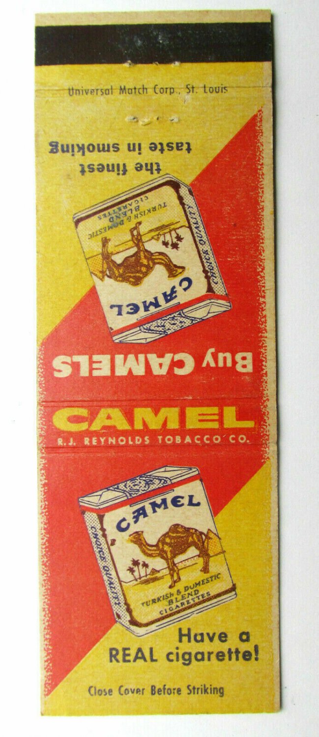 Camel Cigarettes RJ Reynolds Tobacco Co. 20 Strike Matchbook Cover