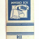 Rex Ice Cream - Phoenix, Arizona Dairy 20 Strike Matchbook Cover AZ Matchcover