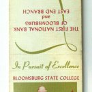 Bloomsburg State College - Pennsylvania 20 Strike Matchbook Cover First Bank PA