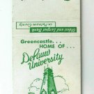 DePauw University / Central National Bank Greencastle, IN 20FS Matchbook Cover