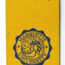 Marquette University - Milwaukee, Wisconsin 20 Strike Matchbook Cover Matchcover