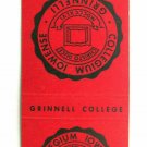 Grinnell College - Iowa 20 Strike Matchbook Cover School Matchcover IA