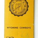 University of Wyoming Laramie Cowboys - 20 Strike Matchbook Cover Matchcover WY