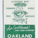 Oakland Inn - Marlboro Pike, Maryland Restaurant 20 Strike Matchbook Cover MD Oakland Inn - Marlboro Pike, Maryland Restaurant 20 Strike Matchbook Cover MD