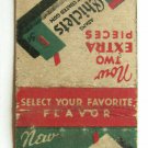 Chicklets Candy Coated Gum 20 Strike Matchbook Cover Advertisement Matchcover