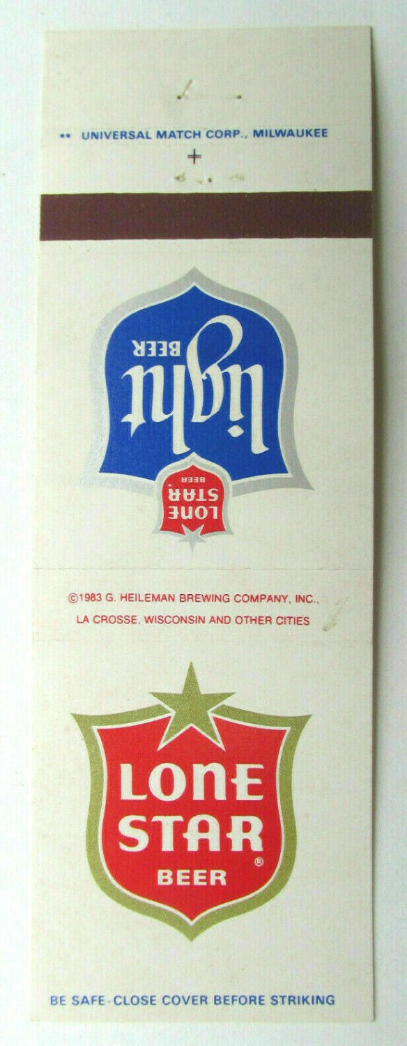 Lone Star Beer 1983 Advertisement 20 Strike Matchbook Cover Heilman Brewing Co.