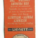 Liggett Drugs Stores Rexall - Pharmacy 20 Strike Matchbook Cover Matchcover