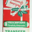 Transfer Pharmacy - Milwaukee, Wisconsin 20 Strike Matchbook Cover Christmas WI
