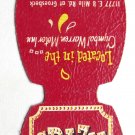Crazy Horse Saloon  Warren, Michigan Restaurant Matchbook Cover Cymbal Motor Inn