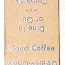 Arrowhead Drive-In - Rudyard, Michigan Restaurant 20 Strike Matchbook Cover MI Arrowhead Drive-In - Rudyard, Michigan Restaurant 20 Strike Matchbook Cover MI
