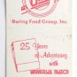 "King Cotton" Meats, Buring Food (Memphis, Tennessee) 20 Strike Matchbook Cover