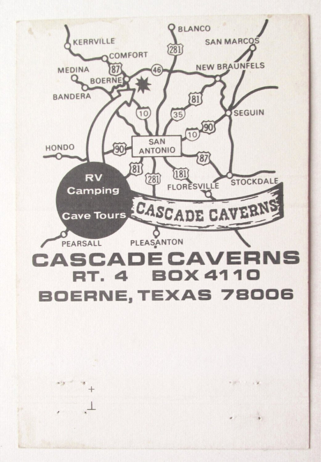 Cascade Caverns - Boerne, Texas Caves, Camping 40 Strike Matchbook ...