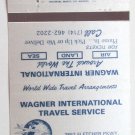 Wagner International Travel Service - El Cajon, California 40RS Matchbook Cover