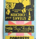 Congress Restaurant - Norfolk, Virginia 20 Strike Matchbook Cover VA Matchcover Congress Restaurant - Norfolk, Virginia 20 Strike Matchbook Cover VA Matchcover