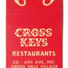 Cross Keys Restaurant  Nashville, Tennessee 20 Strike Matchbook Cover Matchcover