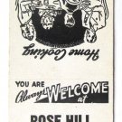 Rose Hill Restaurant - Rose Hill, North Carolina 20 Strike Matchbook Cover NC