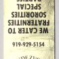 Rendezvous Restaurant - Chapel Hill, North Carolina 20 Strike Matchbook Cover NC