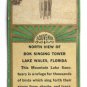 Bok Singing Tower Lake Wales, Florida Souvenir 20 Strike Matchbook Cover North