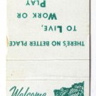 New Hampshire  Old Man of Mountain Souvenir 20 Strike Matchbook Cover NH Tourism