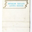 Otsego - Hidden Valley - Gaylord, Michigan 20 Strike Matchbook Cover Skiing MI