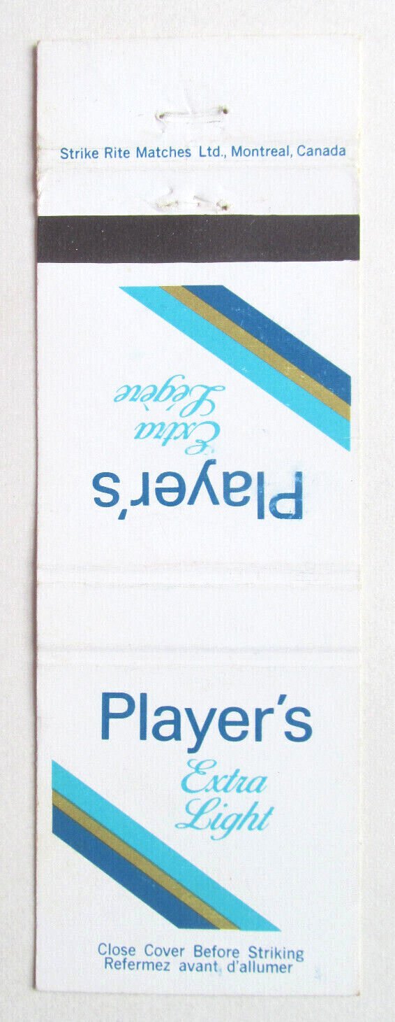 Player's Extra Light Cigarette - Tobacco Advertisement 20 Strike Matchbook Cover