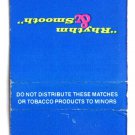 Rhythm & Smooth - 1991 Joe Camel Tobacco Advertisement 20 Strike Matchbook Cover