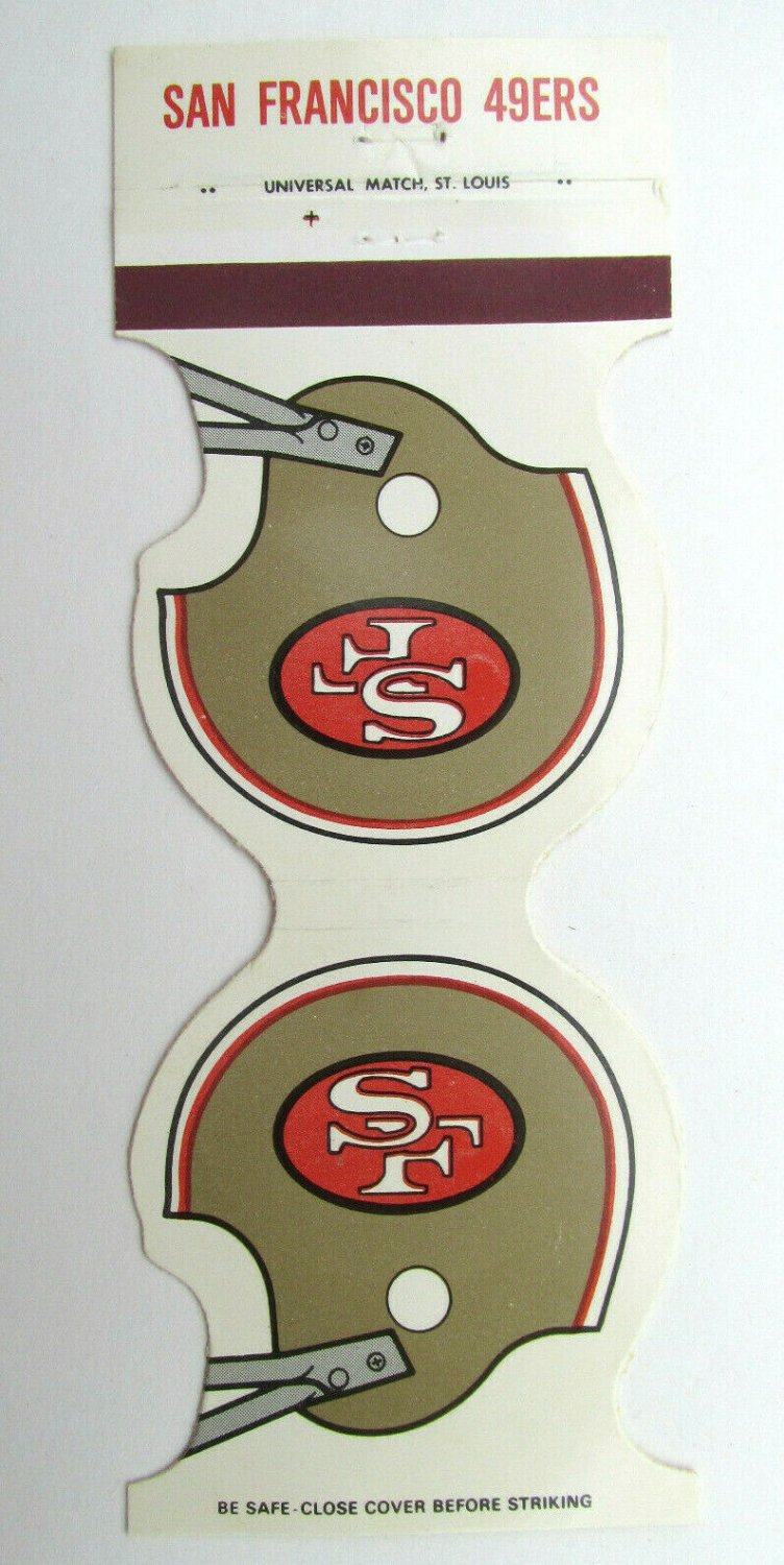 San Francisco 49ers 1980 Football Schedule Sports Matchbook Cover Helmet Die-Cut