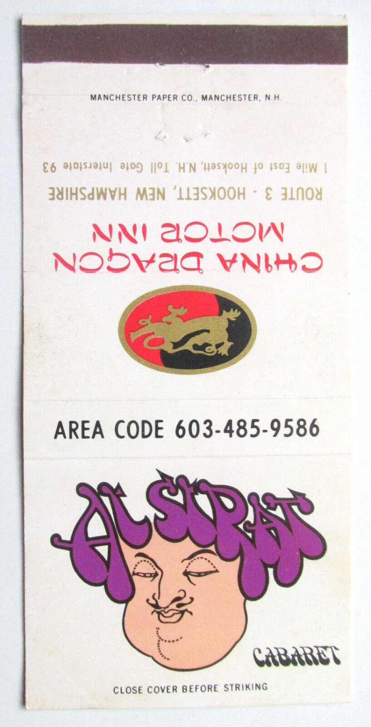 Al Strat Cabaret - Hooksett, New Hampshire Restaurant 30 Strike Matchbook Cover