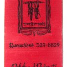 Rebels and Redcoats Tavern  Huntington, West Virginia Restaurant Matchbook Cover