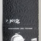 Nick's Airport Inn - Hagerstown, Maryland Restaurant 30 Strike Matchbook Cover