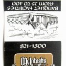 McIntosh's Galbraith - Cincinnati, Ohio Restaurant 30 Strike Matchbook Cover OH
