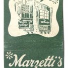 Marzetti's Restaurant, Cocktail Lounge - Columbus, Ohio 30 Stick Matchbook Cover