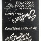Shuller's Restaurant, Bar, Motel - Cincinnati, Ohio 30 Strike Matchbook Cover OH