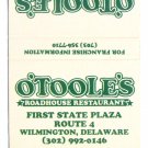 O'Toole's Roadhouse Restaurant - Wilmington, Delaware 30 Strike Matchbook Cover