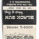 Black Gun House of Beef - Washington, DC Restaurant 30 Strike Matchbook Cover Black Gun House of Beef - Washington, DC Restaurant 30 Strike Matchbook Cover