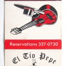 El Tio Pepe Spanish Restaurant  Washington, DC 30 Strike Matchbook Cover Sangria