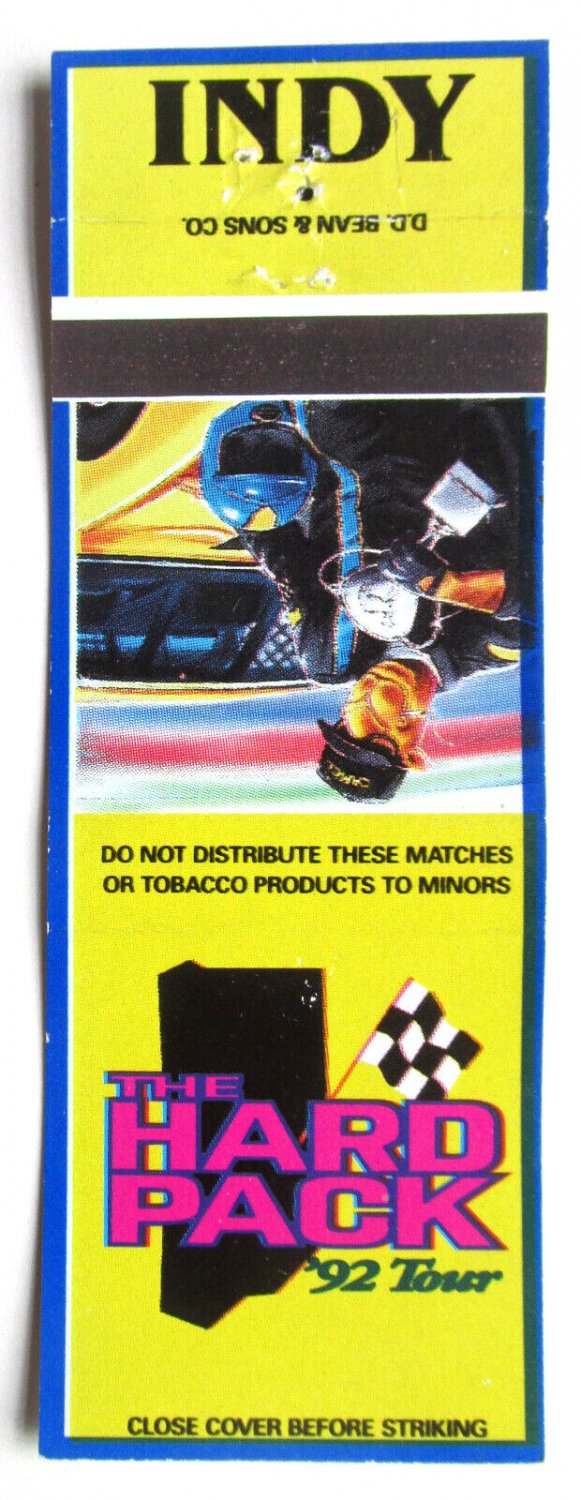 Hard Pack '92 Tour Indy - Camel Cigarette Tobacco Ad 20 Strike Matchbook Cover