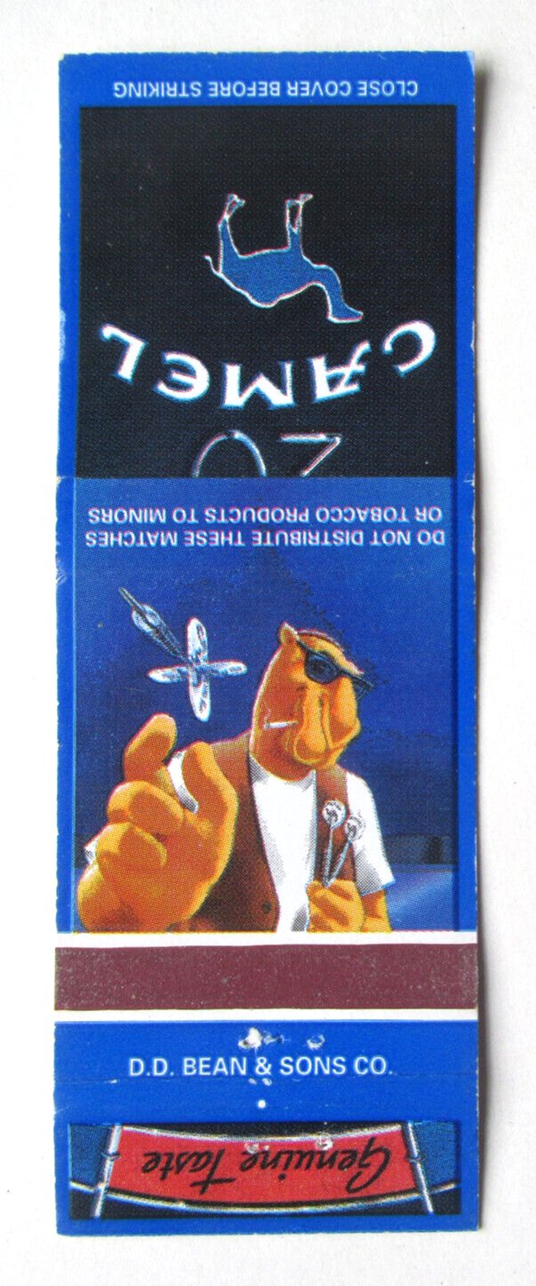 Joe Camel Throwing Darts - 1994 RJRTC Cigarette Ad 20 Strike Matchbook Cover